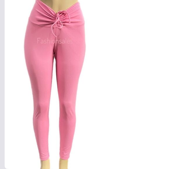 Victoria’s Secret Pink Active high Waist Full Length Ruched V leggings Pink XXL - Picture 2 of 4